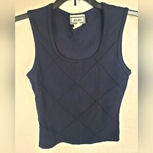 Joule Navy Blue Sleeveless Y2k Shirt Sz M